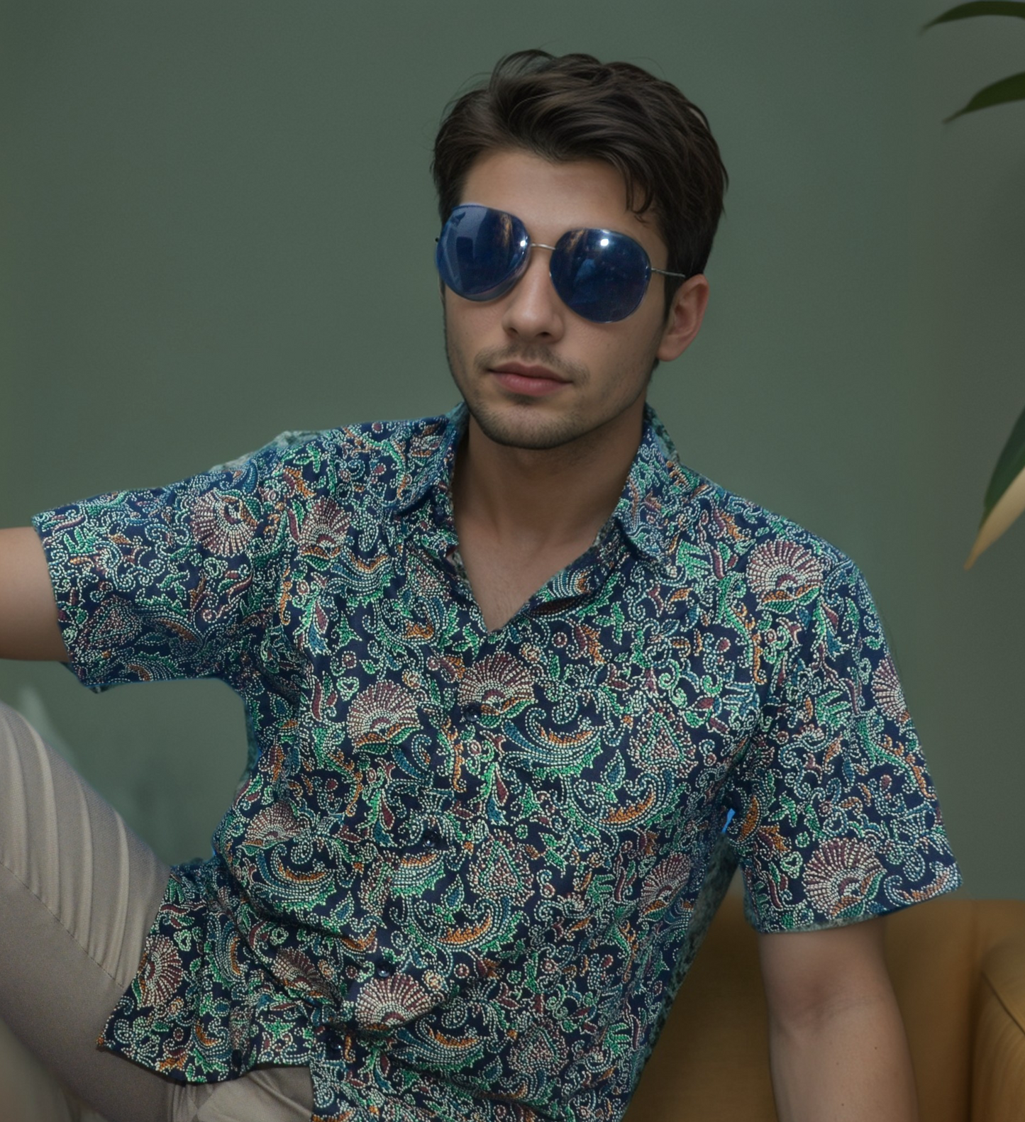 Half-Sleeve Soft Viscose Floral Printed Shirt