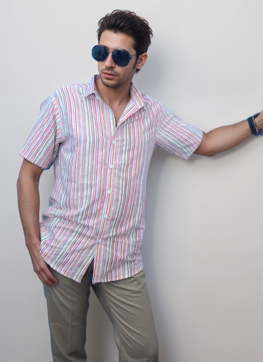 Half-Sleeve Soft Viscose Floral Printed Shirt