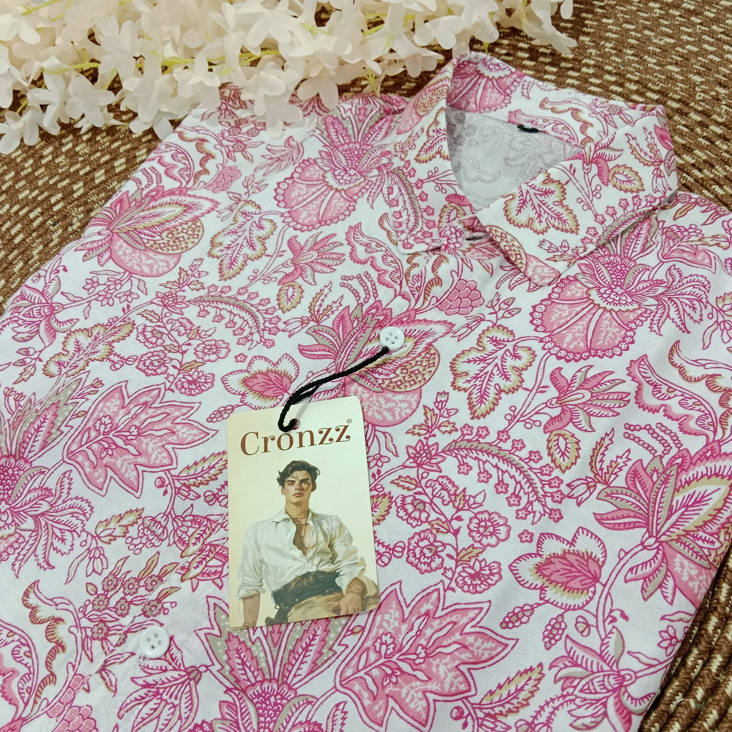 Half-Sleeve Soft Viscose Floral Printed Shirt pair-set of 2